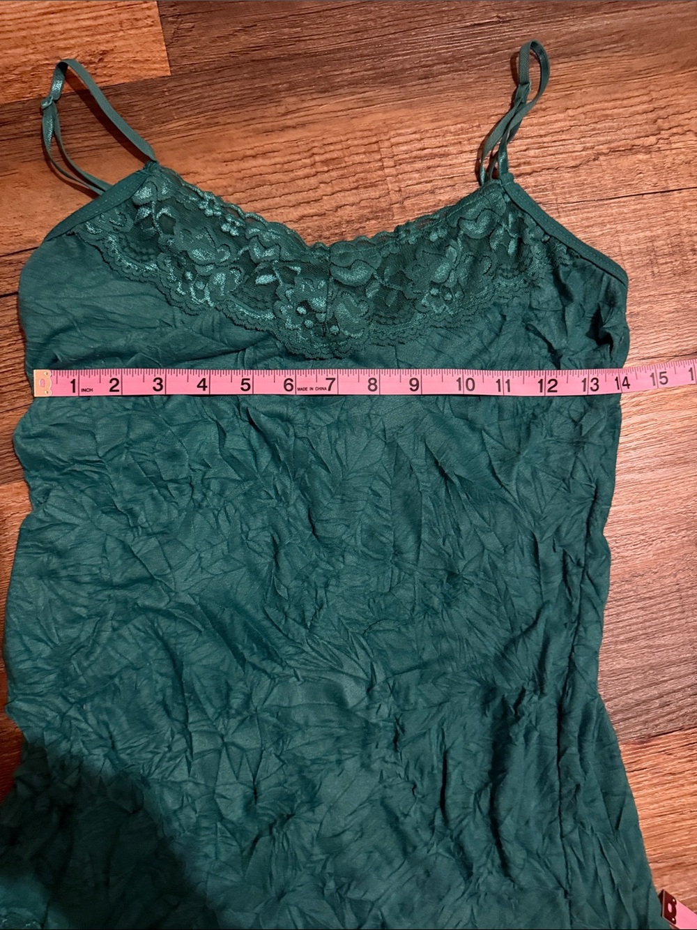 Maurices Emerald Green Lace-Trim Satin Camisole - Picture 6 of 6